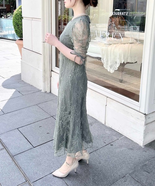 INGNI(イング)の「【WEB限定】スパンコールレースワンピース(ドレス・レディース・ブラック/ブルー系/ピンクベージュ/ミント・S/M)」の17枚目の写真