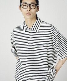 NAUTICA/ノーティカ ビックシルエット パイル ポロシャツ ボーダー柄
