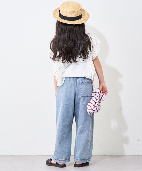 CIAOPANIC TYPY（チャオパニックティピー）の「【KIDS】紐付き風ワイドイージーデニム（デニムパンツ・キッズ・ネイビー/サックスブルー・XX-LARGE/LARGE/SMALL/MEDIUM/X-LARGE）」の11枚目の写真