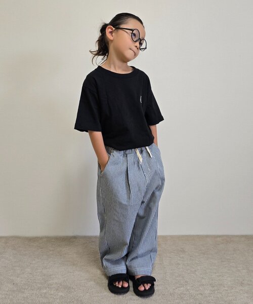 CIAOPANIC TYPY（チャオパニックティピー）の「【KIDS】紐付き風ワイドイージーデニム（デニムパンツ・キッズ・ネイビー/サックスブルー・XX-LARGE/LARGE/SMALL/MEDIUM/X-LARGE）」の6枚目の写真