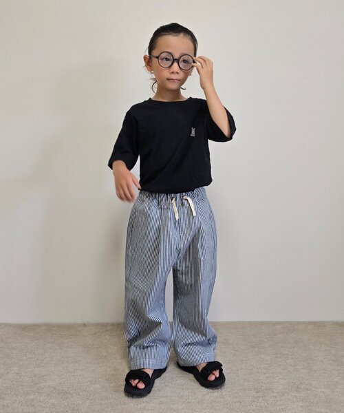 CIAOPANIC TYPY（チャオパニックティピー）の「【KIDS】紐付き風ワイドイージーデニム（デニムパンツ・キッズ・ネイビー/サックスブルー・XX-LARGE/LARGE/SMALL/MEDIUM/X-LARGE）」の5枚目の写真