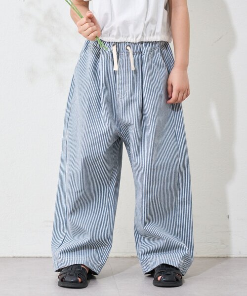 CIAOPANIC TYPY（チャオパニックティピー）の「【KIDS】紐付き風ワイドイージーデニム（デニムパンツ・キッズ・ネイビー/サックスブルー・XX-LARGE/SMALL/MEDIUM/LARGE/X-LARGE）」の21枚目の写真