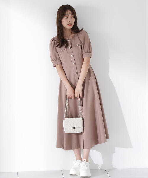 スクエアネック シンプル ワンピース 2色あり★結婚式 上品 素敵 5533050_sub01_LL.jpg