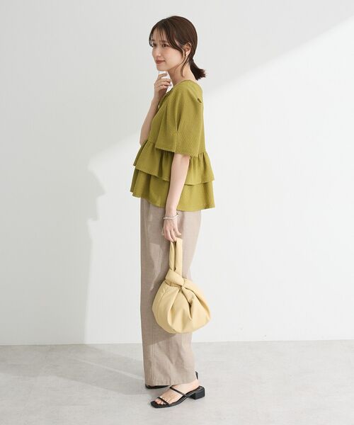 Petit fleur（プチフルール）の「・PetitFleur 2wayダイヤ柄プルオーバー（Tシャツ/カットソー・レディース・ブラック/アイボリー/グリーン/ブラウン・FREE）」の11枚目の写真