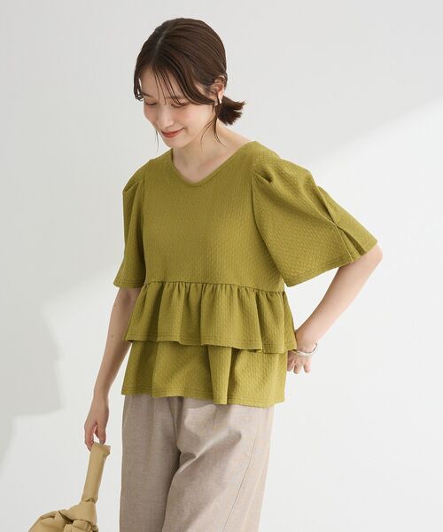 Petit fleur（プチフルール）の「・PetitFleur 2wayダイヤ柄プルオーバー（Tシャツ/カットソー・レディース・ブラック/アイボリー/グリーン/ブラウン・FREE）」の13枚目の写真