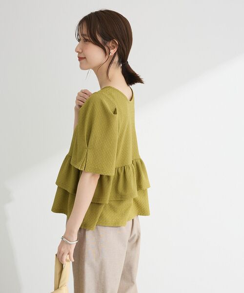 Petit fleur（プチフルール）の「・PetitFleur 2wayダイヤ柄プルオーバー（Tシャツ/カットソー・レディース・ブラック/アイボリー/グリーン/ブラウン・FREE）」の14枚目の写真