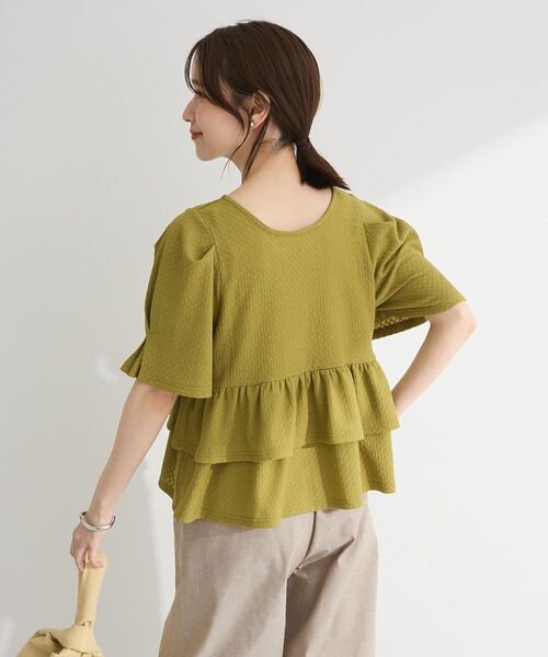 Petit fleur（プチフルール）の「・PetitFleur 2wayダイヤ柄プルオーバー（Tシャツ/カットソー・レディース・ブラック/アイボリー/グリーン/ブラウン・FREE）」の15枚目の写真
