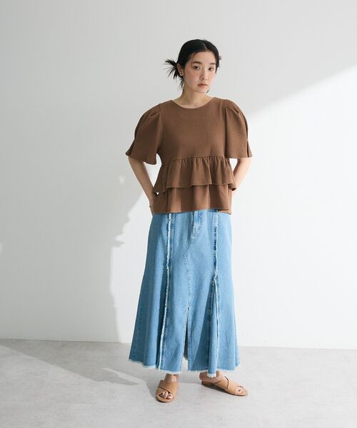 Petit fleur（プチフルール）の「・PetitFleur 2wayダイヤ柄プルオーバー（Tシャツ/カットソー・レディース・ブラック/アイボリー/グリーン/ブラウン・FREE）」の20枚目の写真