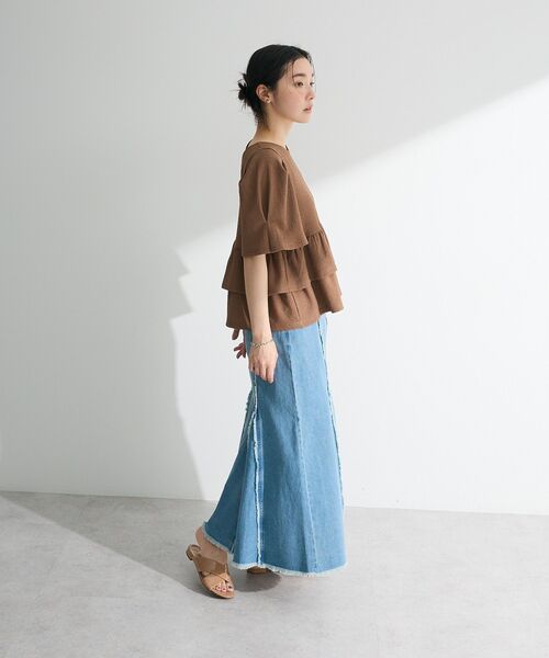 Petit fleur（プチフルール）の「・PetitFleur 2wayダイヤ柄プルオーバー（Tシャツ/カットソー・レディース・ブラック/アイボリー/グリーン/ブラウン・FREE）」の21枚目の写真