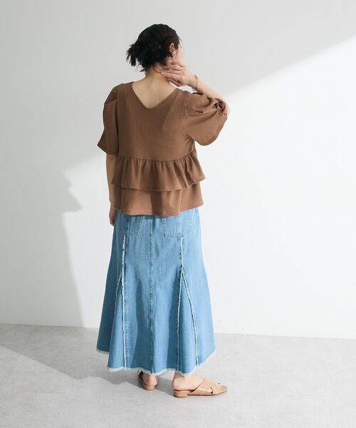Petit fleur（プチフルール）の「・PetitFleur 2wayダイヤ柄プルオーバー（Tシャツ/カットソー・レディース・ブラック/アイボリー/グリーン/ブラウン・FREE）」の22枚目の写真