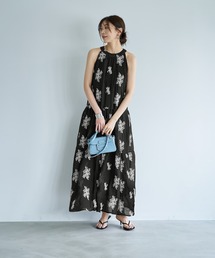 STYLE DELI | ミモザ刺繍のホルターネックティアードワンピース(ワンピース)
