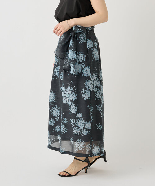 LIVETART(リヴェタート)の「夜道のアジサイ柄スカート(スカート・レディース・ダークグレー・FREE)」の6枚目の写真