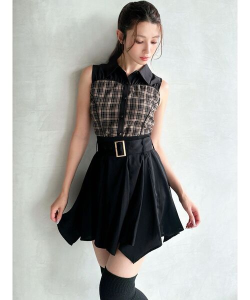 RESEXXY（リゼクシー）の「チェックレイヤードノースリシャツ（シャツ/ブラウス・レディース・ブラック/レッド/ブラウン・FREE）」の22枚目の写真