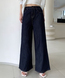 LOWO（ロワ）の「ハイウエストワイドデニムパンツ（デニムパンツ）」