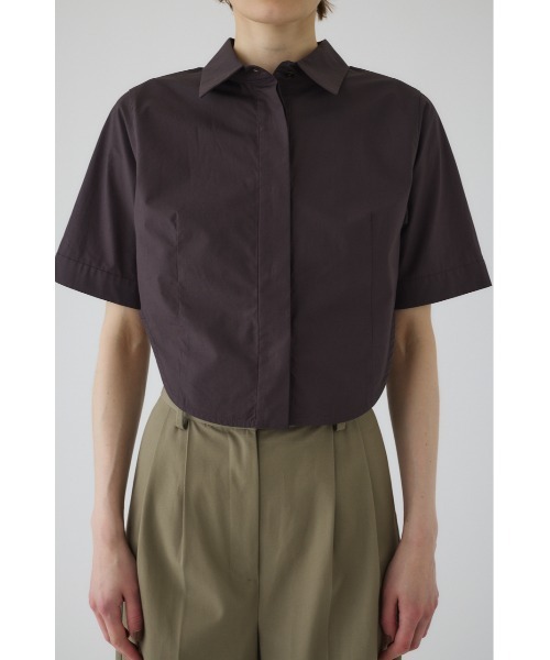 RIM.ARK（リムアーク）の「Round hem short SH ラウンドヘムショートシャツ（シャツ/ブラウス・レディース・ホワイト/ダークブラウン/ネイビー/ベージュ・FREE）」の3枚目の写真