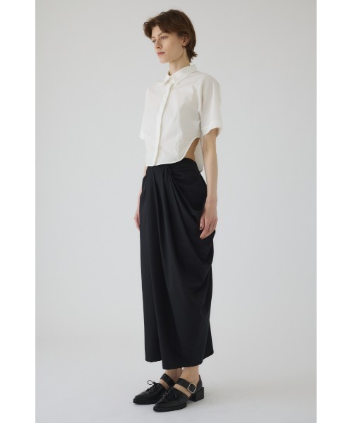 RIM.ARK（リムアーク）の「Round hem short SH ラウンドヘムショートシャツ（シャツ/ブラウス・レディース・ホワイト/ダークブラウン/ネイビー/ベージュ・FREE）」の5枚目の写真