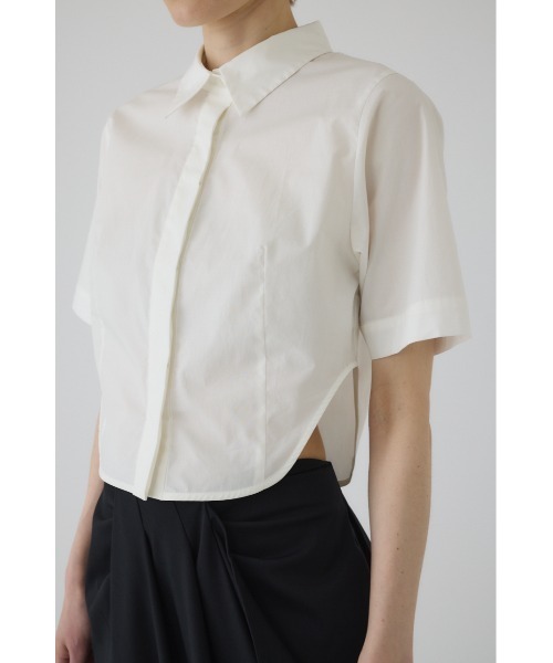 RIM.ARK（リムアーク）の「Round hem short SH ラウンドヘムショートシャツ（シャツ/ブラウス・レディース・ホワイト/ダークブラウン/ネイビー/ベージュ・FREE）」の7枚目の写真