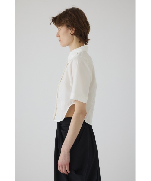RIM.ARK（リムアーク）の「Round hem short SH ラウンドヘムショートシャツ（シャツ/ブラウス・レディース・ホワイト/ダークブラウン/ネイビー/ベージュ・FREE）」の9枚目の写真