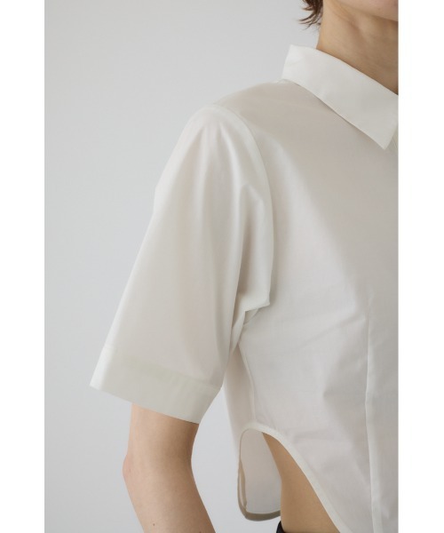 RIM.ARK（リムアーク）の「Round hem short SH ラウンドヘムショートシャツ（シャツ/ブラウス・レディース・ホワイト/ダークブラウン/ネイビー/ベージュ・FREE）」の14枚目の写真