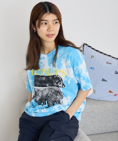 PLEASURES(プレジャー)の「PLEASURES/プレジャーズ WET DOGS TEE BLUE DYE タイダイTシャツ カットソー 半袖Tシャツ 秋物 秋服 2026年秋冬(Tシャツ/カットソー・レディース・ブルー・L)」の9枚目の写真