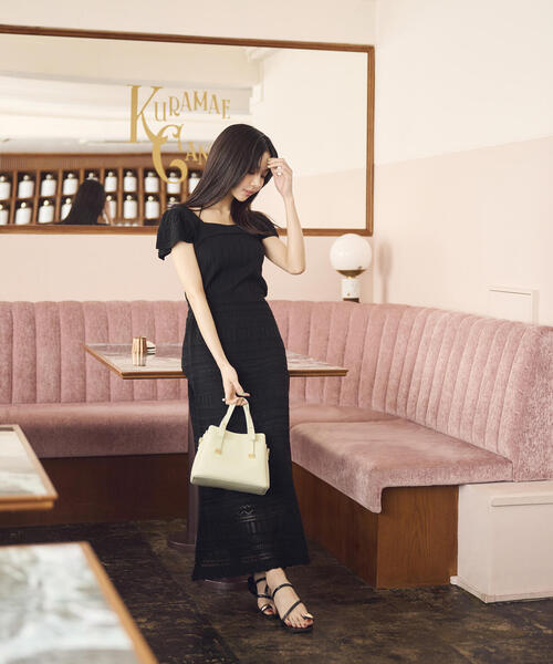 PROPORTION BODY DRESSING(プロポーションボディドレッシング)の「透かし編SET UP / 1215240612(ワンピース・レディース・ブラック/ホワイト/ボルドー・SMALL/MEDIUM/P/S)」の5枚目の写真