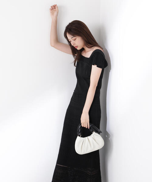 PROPORTION BODY DRESSING(プロポーションボディドレッシング)の「透かし編SET UP / 1215240612(ワンピース・レディース・ブラック/ホワイト/ボルドー・SMALL/MEDIUM/P/S)」の9枚目の写真