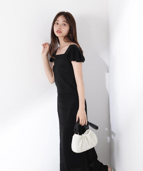 PROPORTION BODY DRESSING(プロポーションボディドレッシング)の「透かし編SET UP / 1215240612(ワンピース・レディース・ブラック/ホワイト/ボルドー・SMALL/MEDIUM/P/S)」の10枚目の写真