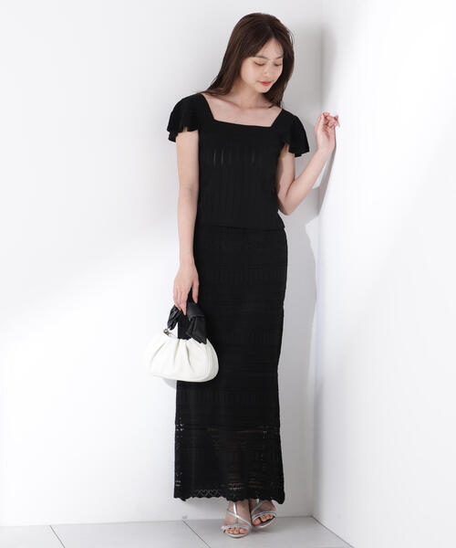 PROPORTION BODY DRESSING(プロポーションボディドレッシング)の「透かし編SET UP / 1215240612(ワンピース・レディース・ブラック/ホワイト/ボルドー・SMALL/MEDIUM/P/S)」の13枚目の写真