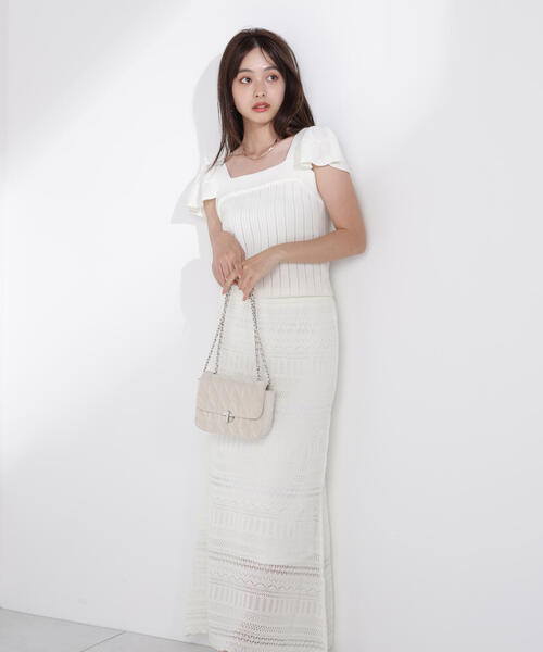 PROPORTION BODY DRESSING(プロポーションボディドレッシング)の「透かし編SET UP / 1215240612(ワンピース・レディース・ブラック/ホワイト/ボルドー・SMALL/MEDIUM/P/S)」の20枚目の写真