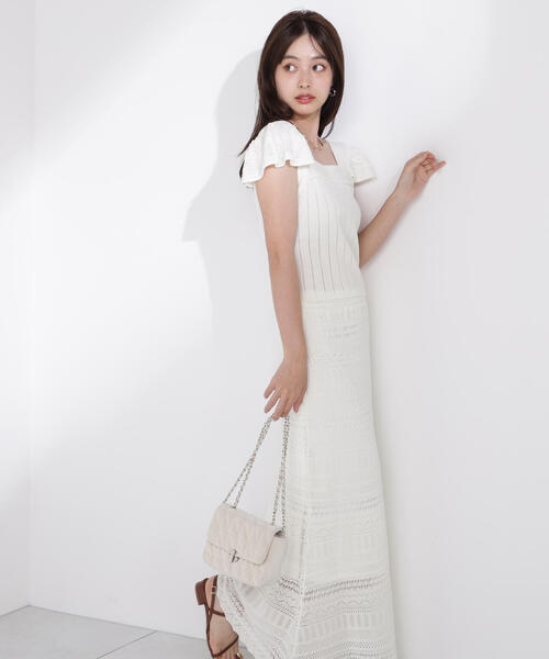 PROPORTION BODY DRESSING(プロポーションボディドレッシング)の「透かし編SET UP / 1215240612(ワンピース・レディース・ブラック/ホワイト/ボルドー・SMALL/MEDIUM/P/S)」の21枚目の写真