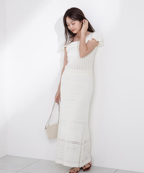 PROPORTION BODY DRESSING(プロポーションボディドレッシング)の「透かし編SET UP / 1215240612(ワンピース・レディース・ブラック/ホワイト/ボルドー・SMALL/MEDIUM/P/S)」の22枚目の写真