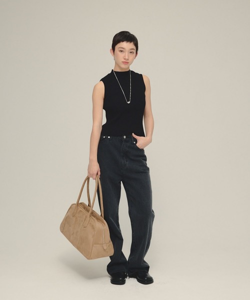 eL（エル）の「【eL】12G Rib High Neck NS/570732（ニット/セーター・レディース・グレー/ブルー/ブラック・FREE）」の4枚目の写真