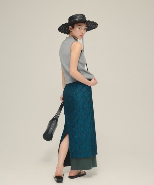 eL（エル）の「【eL】12G Rib High Neck NS/570732（ニット/セーター・レディース・グレー/ブルー/ブラック・FREE）」の13枚目の写真