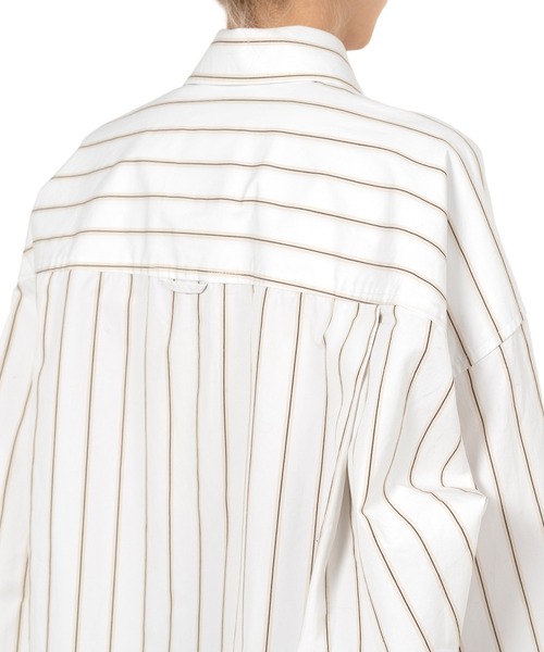 ブラウス シャツ LEON Embroidery Stripe Shirt レディース LEON Embroidery Stripe Shirt（シャツ/ブラウス）｜Maison