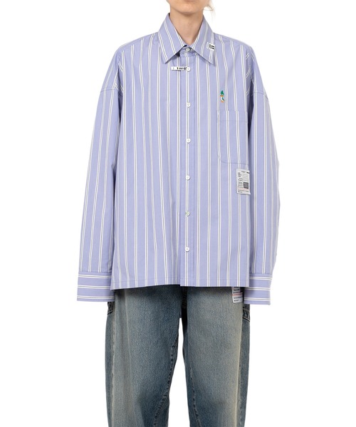 ミハラヤスヒロ LEON Embroidery Stripe Shirt 38 Maison MIHARA YASUHIRO ONLINE STORE（ミハラヤスヒロオンライン