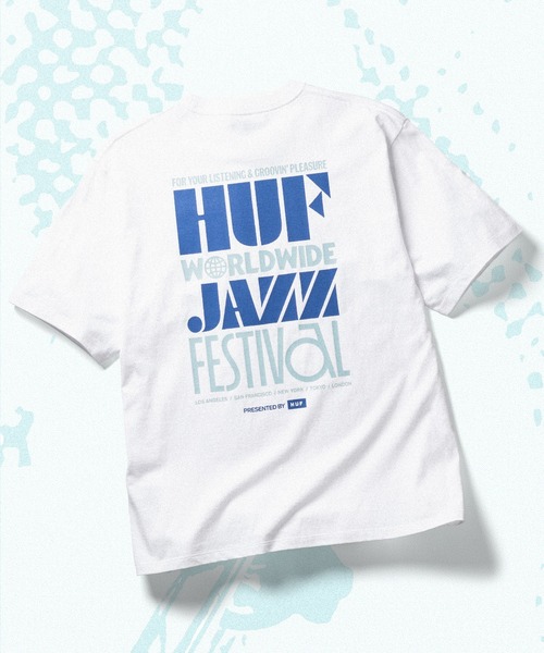 HUF（ハフ）の「WORLD JAZZ FESTIVAL TEE（Tシャツ/カットソー・メンズ・ホワイト/ブラック・S/M/L/XL/XXL）」の8枚目の写真