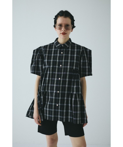 HeRIN.CYE(ヘリンドットサイ)の「Side gather Aline blouse サイドギャザーAラインブラウス(シャツ/ブラウス・レディース・ブラウン系その他/ブラック系その他/ベージュ系その他・FREE)」の2枚目の写真