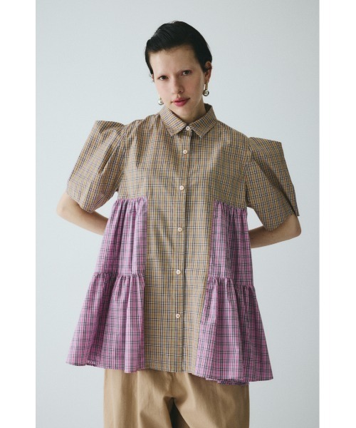 HeRIN.CYE(ヘリンドットサイ)の「Side gather Aline blouse サイドギャザーAラインブラウス(シャツ/ブラウス・レディース・ブラウン系その他/ブラック系その他/ベージュ系その他・FREE)」の3枚目の写真