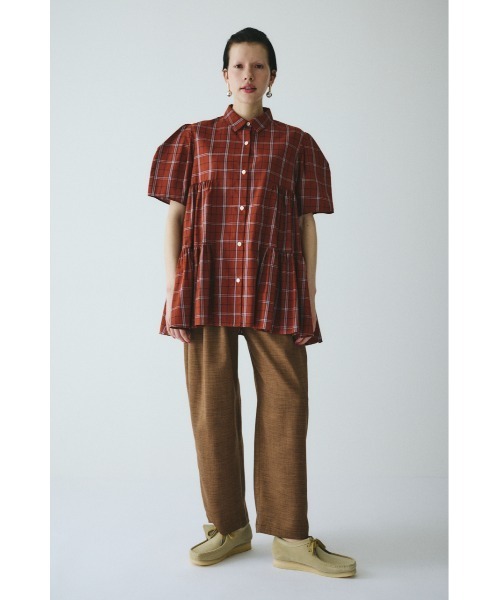 HeRIN.CYE(ヘリンドットサイ)の「Side gather Aline blouse サイドギャザーAラインブラウス(シャツ/ブラウス・レディース・ブラウン系その他/ブラック系その他/ベージュ系その他・FREE)」の4枚目の写真