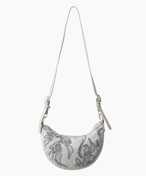 MURRAL(ミューラル)の「【MURRAL/ミューラル】Sea pea embroidered bag/シーピーエンブロイダリーバッグ/ショルダーバッグ(ハンドバッグ・レディース・ブラック/ライトグレー・FREE)」の2枚目の写真