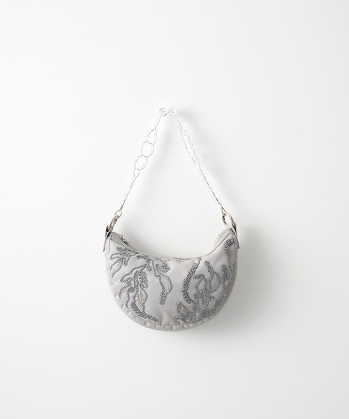 MURRAL(ミューラル)の「【MURRAL/ミューラル】Sea pea embroidered bag/シーピーエンブロイダリーバッグ/ショルダーバッグ(ハンドバッグ・レディース・ブラック/ライトグレー・FREE)」の12枚目の写真