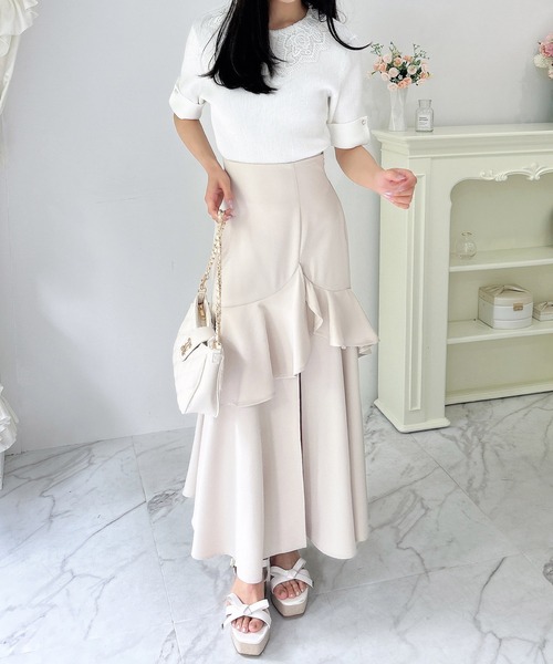 INGNI（イング）の「レース襟ニット（ニット/セーター・レディース・ピンク系9/ブラック×ホワイト/ホワイト×ホワイト・M）」の8枚目の写真