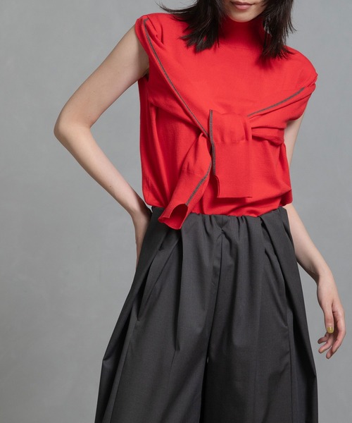 MARECHAL TERRE（マルシャルテル）の「2wayニット（ニット/セーター・レディース・ブラック/ネイビー/チャコールグレー/レッド/キャメル・MEDIUM）」の10枚目の写真