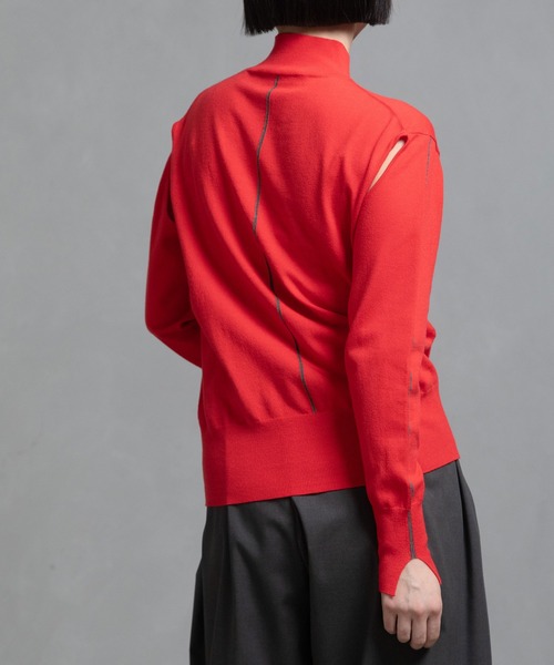 MARECHAL TERRE（マルシャルテル）の「2wayニット（ニット/セーター・レディース・ブラック/ネイビー/チャコールグレー/レッド/キャメル・MEDIUM）」の16枚目の写真