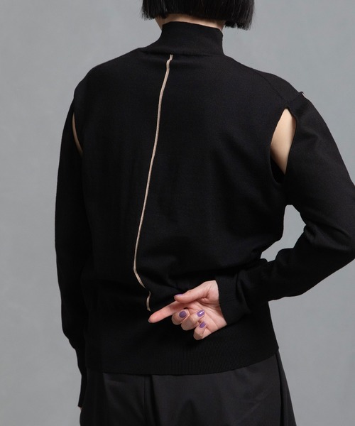 MARECHAL TERRE（マルシャルテル）の「2wayニット（ニット/セーター・レディース・ブラック/ネイビー/チャコールグレー/レッド/キャメル・MEDIUM）」の8枚目の写真