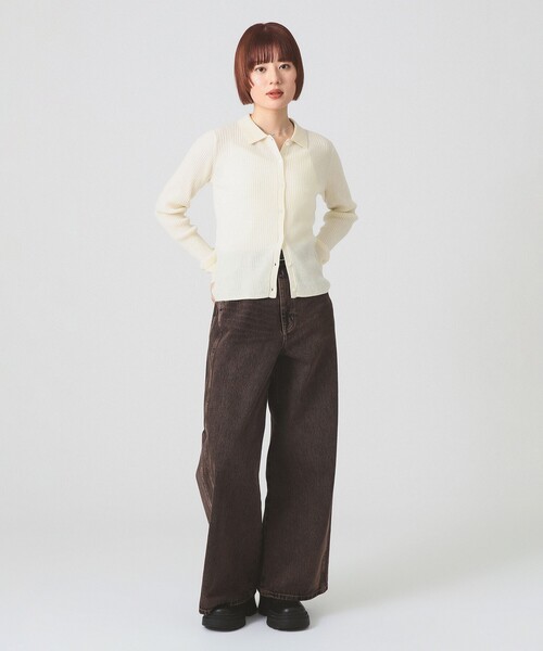 Ray BEAMS（レイビームス）の「リブ ポロ カーディガン（カーディガン/ボレロ・レディース・レッド/オフホワイト/シルバー・ONE SIZE）」の21枚目の写真