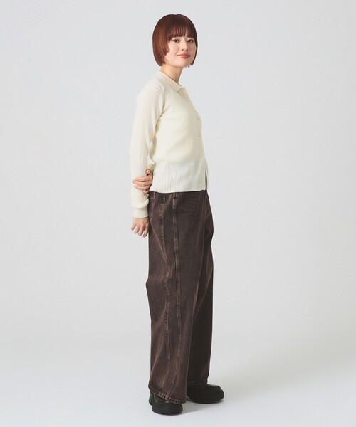 Ray BEAMS（レイビームス）の「リブ ポロ カーディガン（カーディガン/ボレロ・レディース・レッド/オフホワイト/シルバー・ONE SIZE）」の22枚目の写真