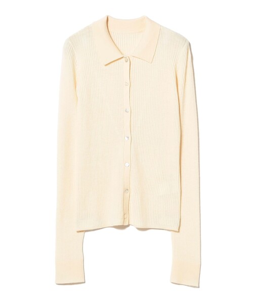 Ray BEAMS（レイビームス）の「リブ ポロ カーディガン（カーディガン/ボレロ・レディース・レッド/オフホワイト/シルバー・ONE SIZE）」の7枚目の写真