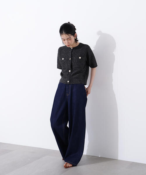 N.（N. Natural Beauty Basic）（エヌエヌナチュラルビューティーベーシック）の「ゴールドボタンニットカーディガン（カーディガン/ボレロ・レディース・オレンジ/ブラック系その他/オフホワイト・MEDIUM）」の8枚目の写真