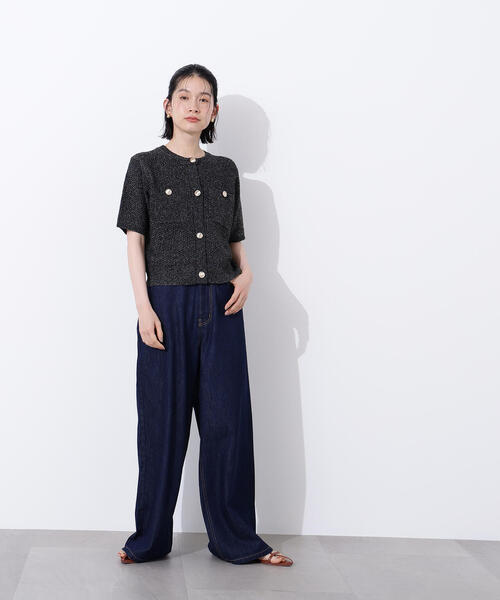 N.（N. Natural Beauty Basic）（エヌエヌナチュラルビューティーベーシック）の「ゴールドボタンニットカーディガン（カーディガン/ボレロ・レディース・オレンジ/ブラック系その他/オフホワイト・MEDIUM）」の11枚目の写真